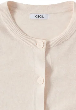Cecil Pullover & Sweatshirts*Strickjacke mit Knopfleiste oat milk beige melange