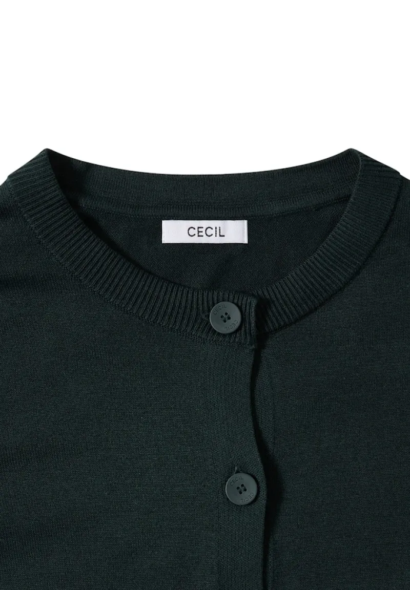 Cecil Pullover & Sweatshirts*Strickjacke mit Knopfleiste ink green