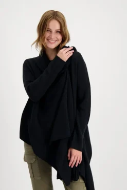 Monari Pullover & Sweatshirts*Strickjacke mit Schalkragen Schwarz