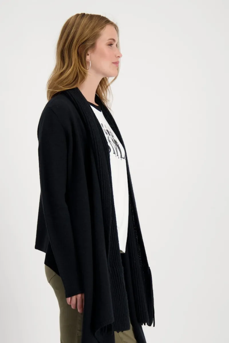 Monari Pullover & Sweatshirts*Strickjacke mit Schalkragen Schwarz