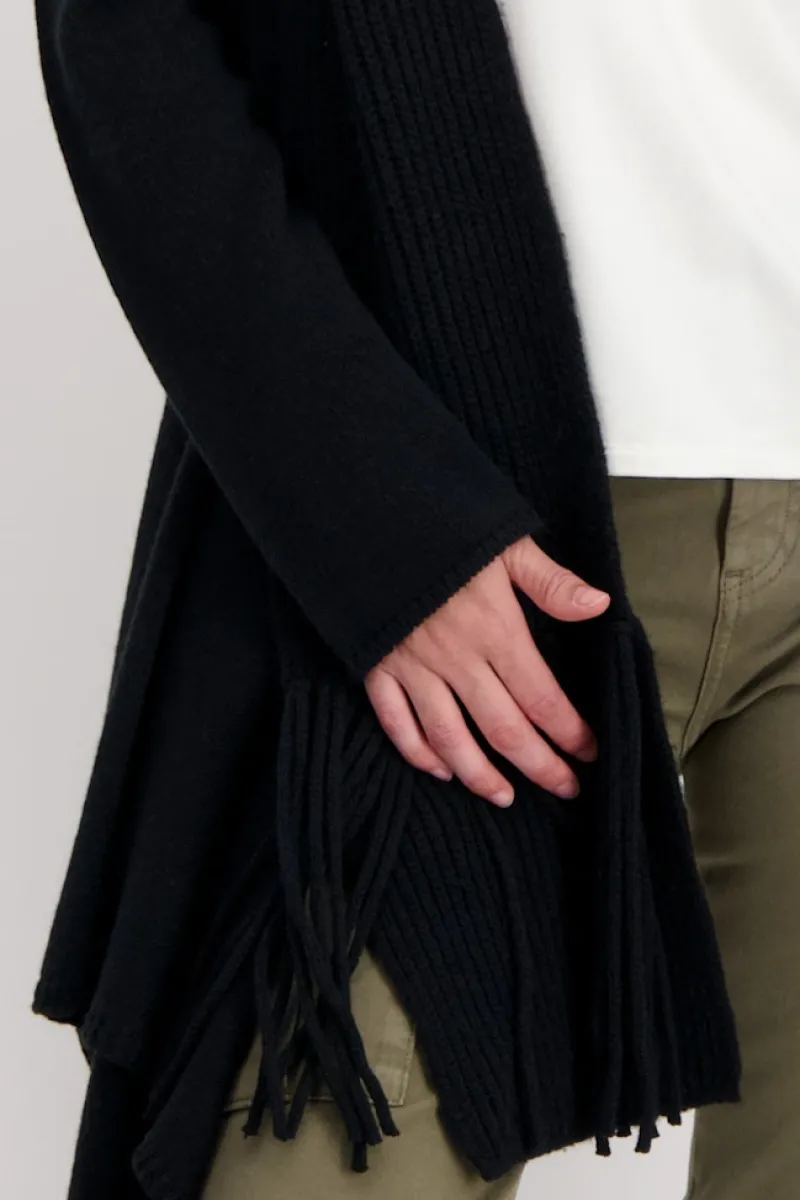 Monari Pullover & Sweatshirts*Strickjacke mit Schalkragen Schwarz