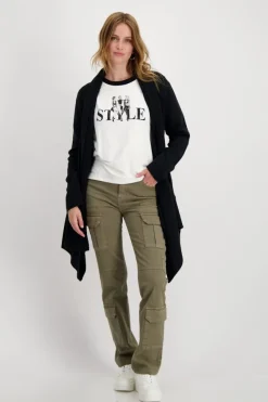 Monari Pullover & Sweatshirts*Strickjacke mit Schalkragen Schwarz