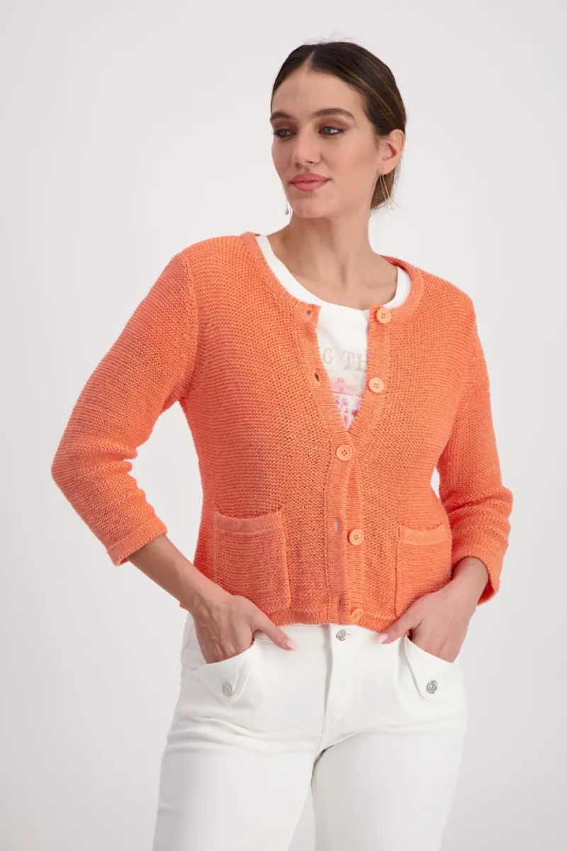 Monari Pullover & Sweatshirts*Strickjacke mit Tasche apricot