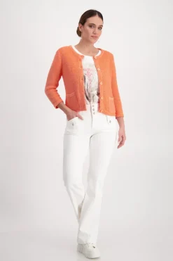 Monari Pullover & Sweatshirts*Strickjacke mit Tasche apricot