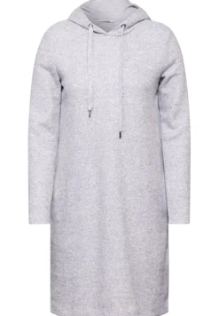 Cecil Kleider*Strickkleid mit Kapuze platinum grey mel.