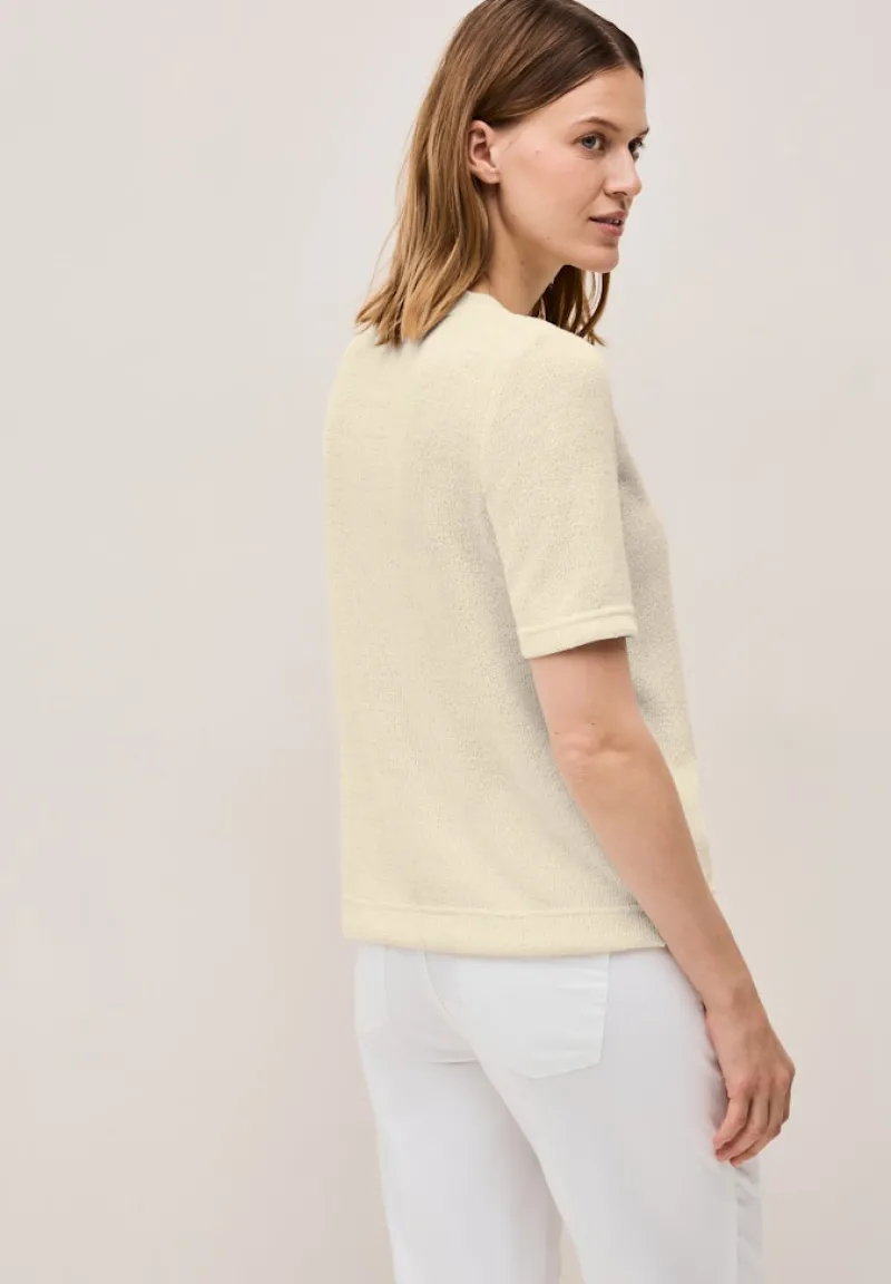 Cecil Shirts*Strick-Look Glitzer T-Shirt light beige