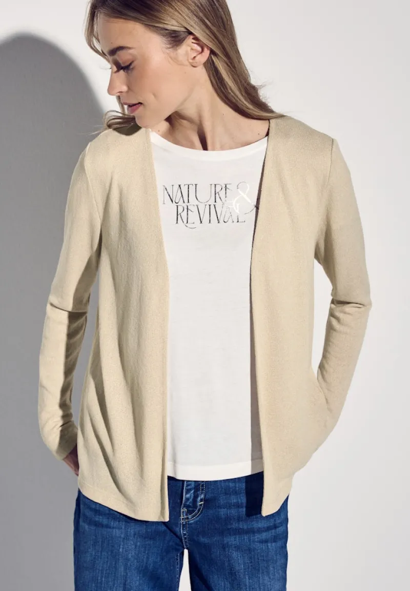 Street One Pullover & Sweatshirts*Strick-Look Jacke cotton beige