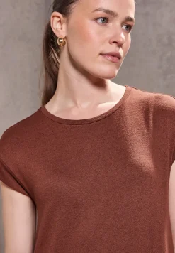 STREET ONE STUDIO Kleider*Strick-Look Kleid sienna brown
