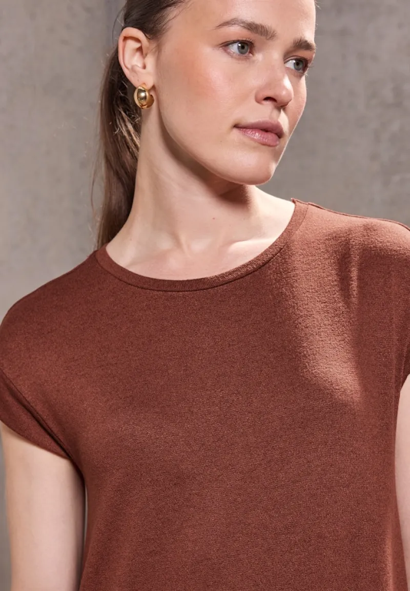 STREET ONE STUDIO Kleider*Strick-Look Kleid sienna brown