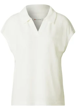 Street One Shirts*Strick-Look Poloshirt off white