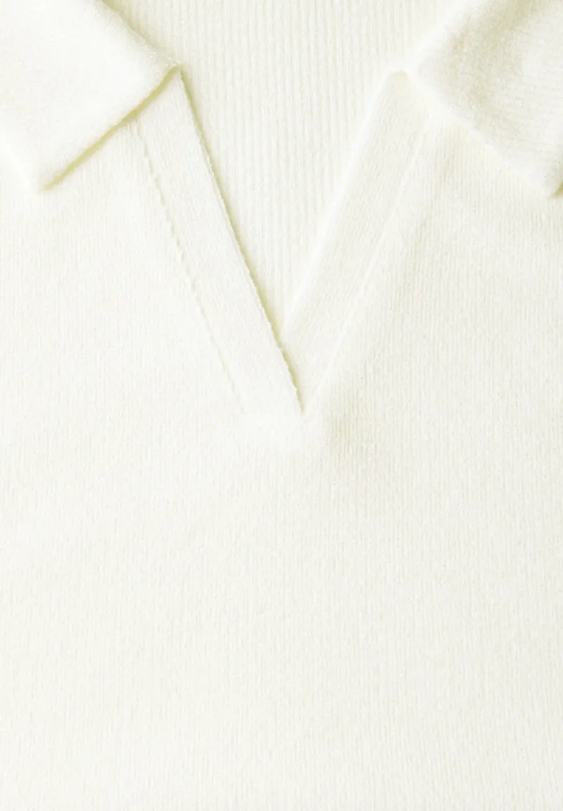 Street One Shirts*Strick-Look Poloshirt off white