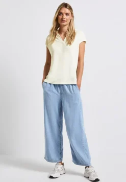 Street One Shirts*Strick-Look Poloshirt off white