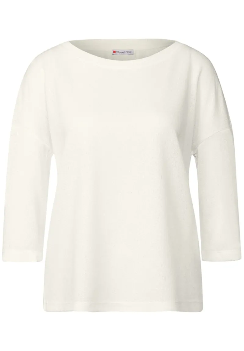 Street One Shirts*Strick-Look Shirt off white