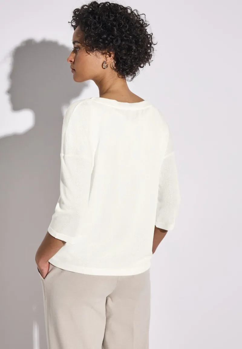 Street One Shirts*Strick-Look Shirt off white