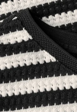 Street One Shirts*Strick-Look Streifenshirt Black