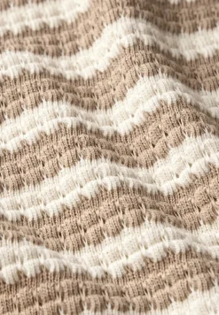 Street One Shirts*Strick-Look Streifenshirt safari beige