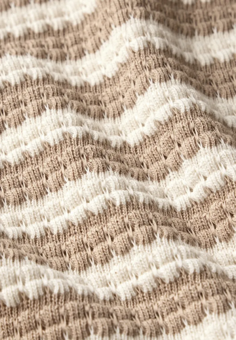 Street One Shirts*Strick-Look Streifenshirt safari beige