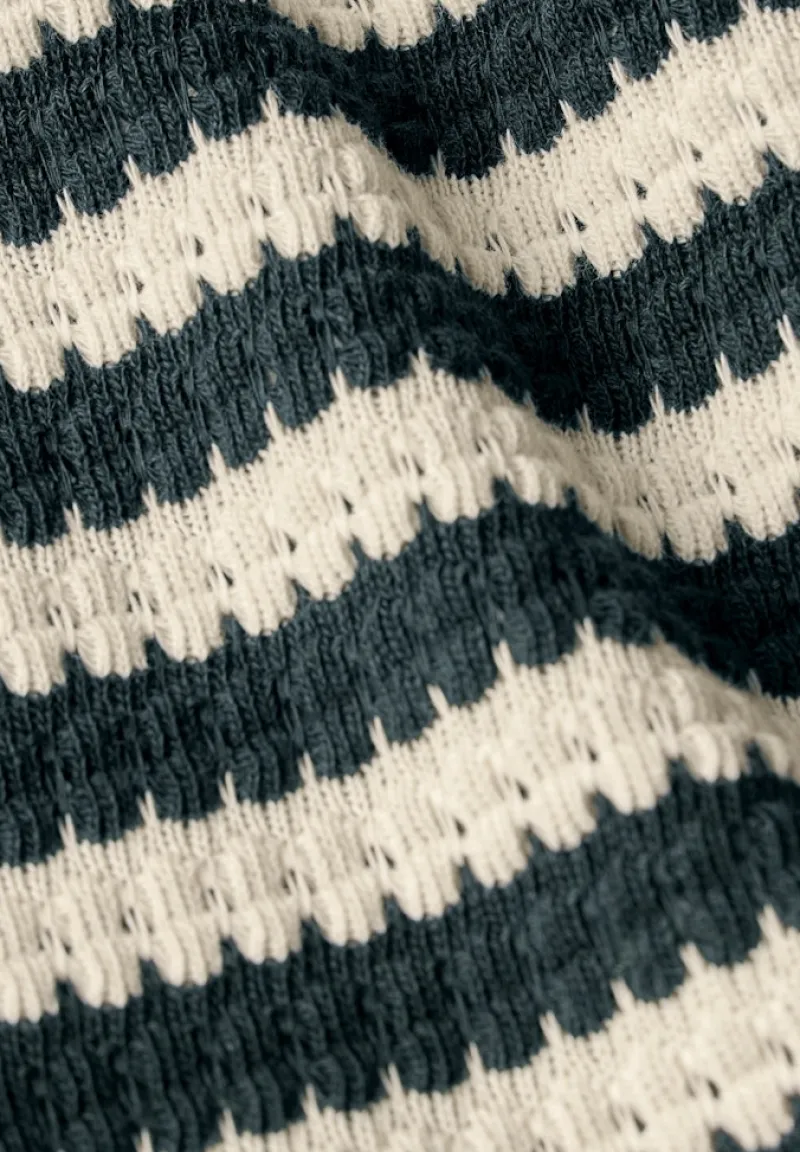 Street One Shirts*Strick-Look Streifenshirt hunter green