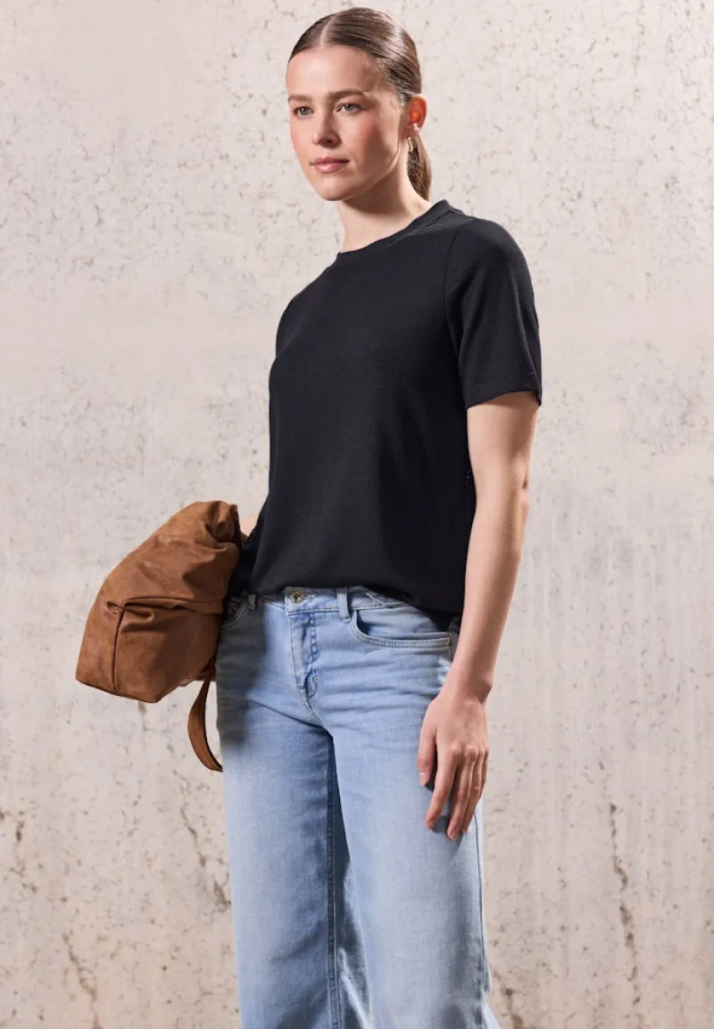 STREET ONE STUDIO Shirts*Strick-Look T-Shirt dark void blue