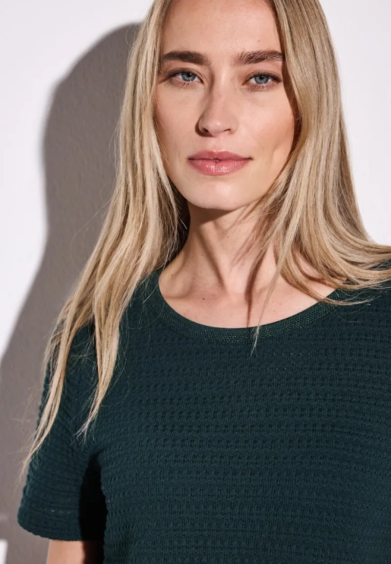 Street One Shirts*Strick-Look T-Shirt hunter green