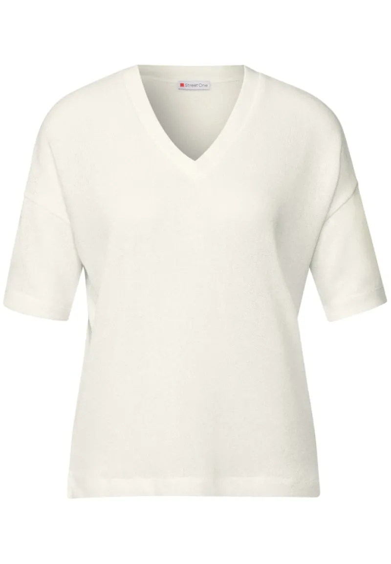 Street One Shirts*Strick-Look T-Shirt off white