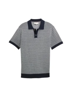 Tom Tailor Shirts|Big Boys*Strick-Poloshirt aus Baumwolle navy white fancy stripe