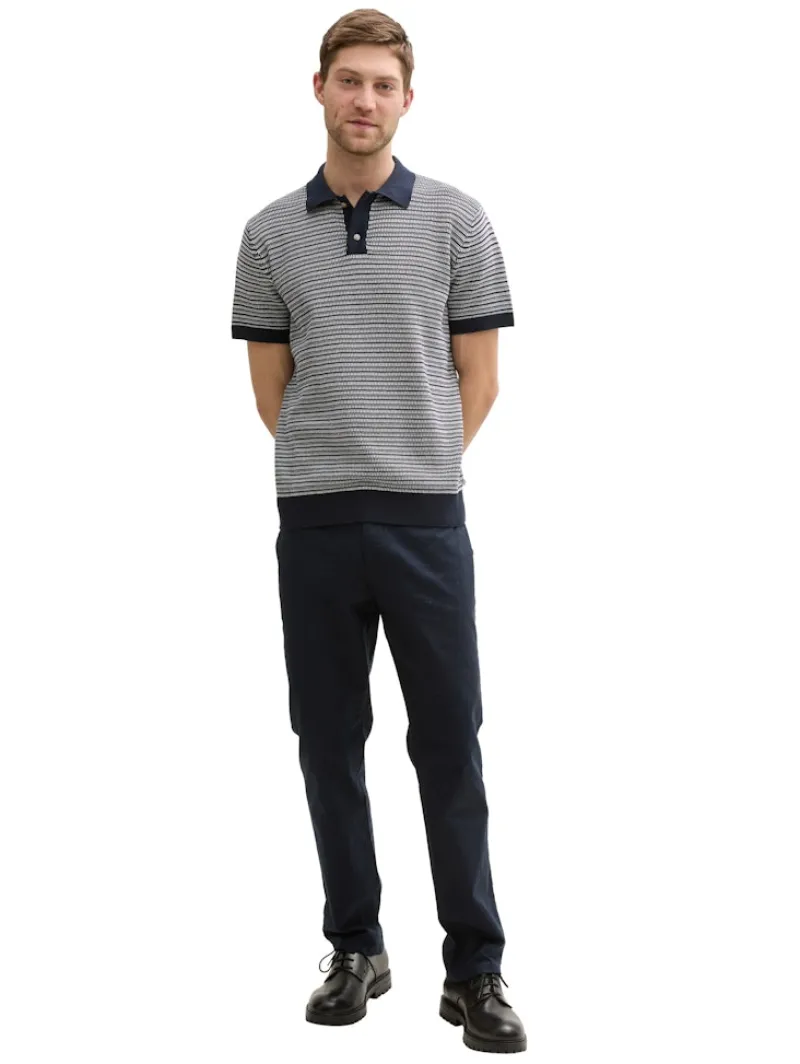 Tom Tailor Shirts|Big Boys*Strick-Poloshirt aus Baumwolle navy white fancy stripe