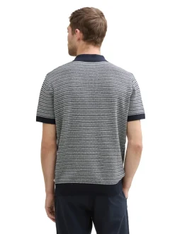 Tom Tailor Shirts|Big Boys*Strick-Poloshirt aus Baumwolle navy white fancy stripe
