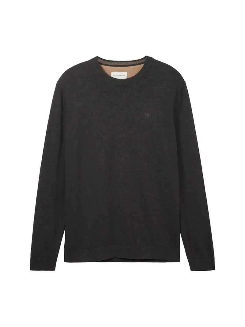 Tom Tailor Pullover & Sweatshirts|Big Boys*Strickpullover aus Baumwolle black grey melange