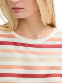 Tom Tailor Pullover & Sweatshirts*Strickpullover aus Bio-Baumwolle peachy knit stripe design