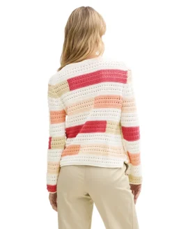 Tom Tailor Pullover & Sweatshirts*Strickpullover aus Bio-Baumwolle fresh berry highlight stripe