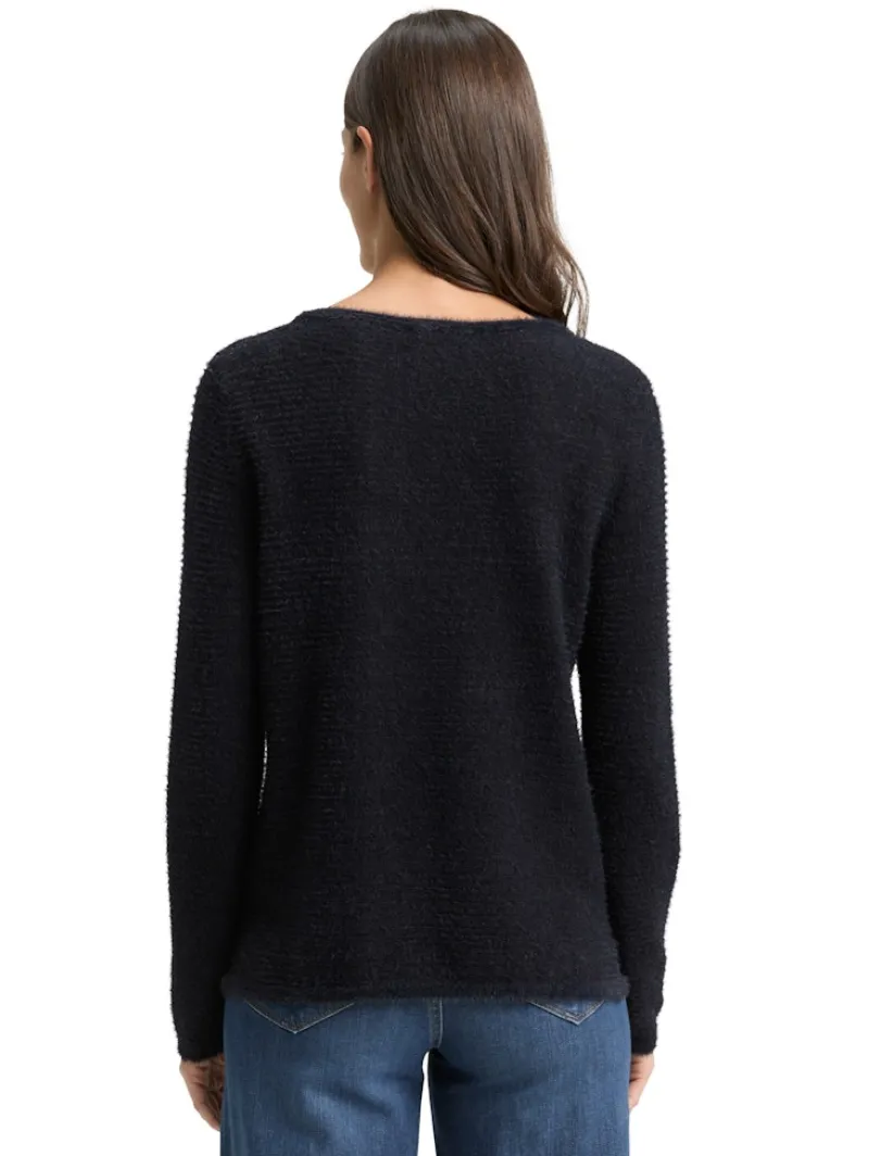 Tom Tailor Pullover & Sweatshirts*Strickpullover aus Federgarn black stripe with featheryarn