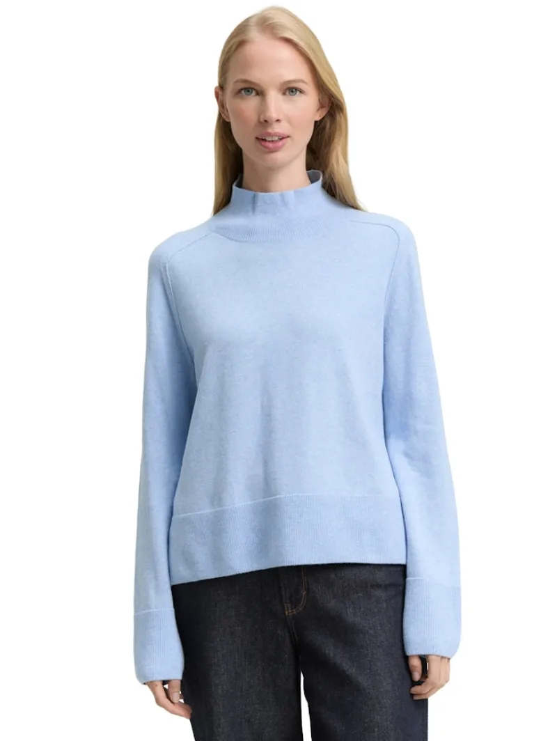 Tom Tailor Pullover & Sweatshirts*Strickpullover mit Kaschmir-Anteil light fjord blue melange