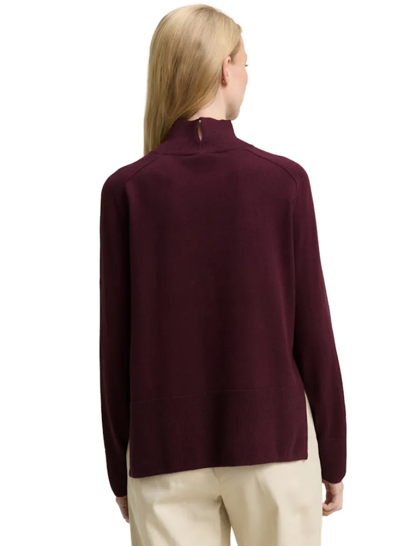 Tom Tailor Pullover & Sweatshirts*Strickpullover mit Kaschmir-Anteil dark red mélange