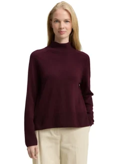 Tom Tailor Pullover & Sweatshirts*Strickpullover mit Kaschmir-Anteil dark red mélange