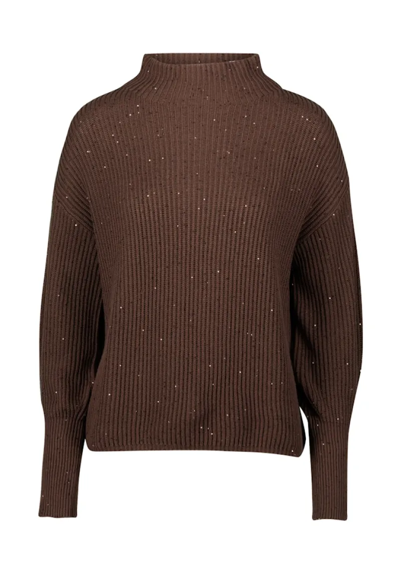 Zero Pullover & Sweatshirts*Strickpullover mit Pailletten brownbrown