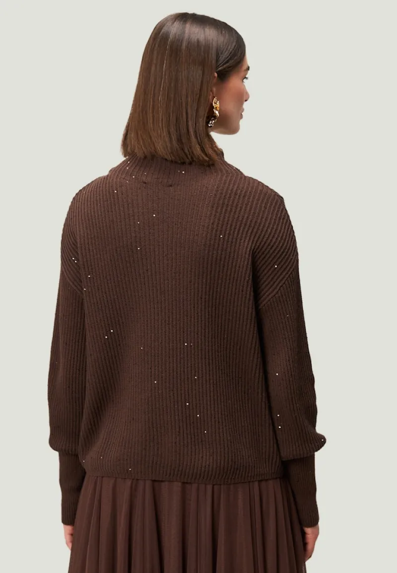 Zero Pullover & Sweatshirts*Strickpullover mit Pailletten brownbrown