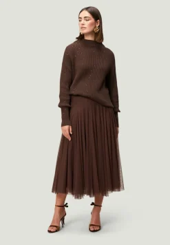 Zero Pullover & Sweatshirts*Strickpullover mit Pailletten brownbrown