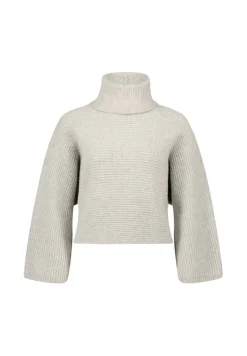 Zero Pullover & Sweatshirts*Strickpullover mit Rollkragen beige melange