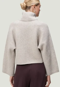 Zero Pullover & Sweatshirts*Strickpullover mit Rollkragen beige melange