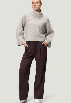 Zero Pullover & Sweatshirts*Strickpullover mit Rollkragen beige melange