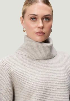 Zero Pullover & Sweatshirts*Strickpullover mit Rollkragen beige melange