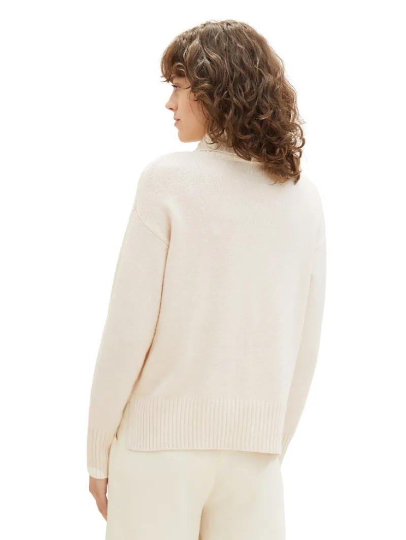 Tom Tailor Pullover & Sweatshirts*Strickpullover mit Rollkragen soft beige melange