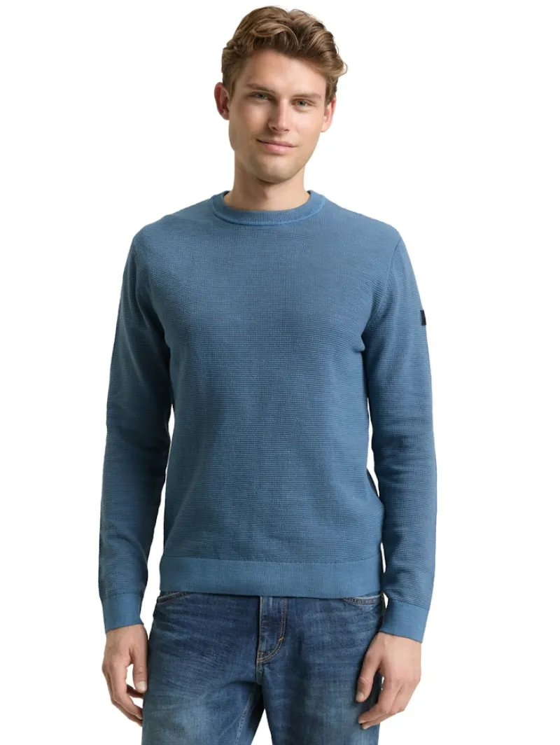 Tom Tailor Pullover & Sweatshirts|Big Boys*Strickpullover mit Rundhalsausschnitt faded uniform blue