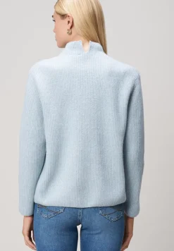 Zero Pullover & Sweatshirts*Strickpullover mit Stehkragen light blue melange