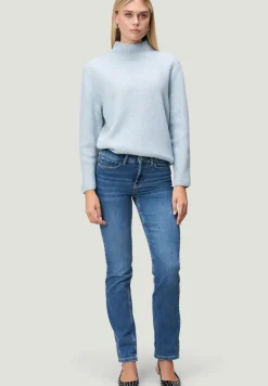 Zero Pullover & Sweatshirts*Strickpullover mit Stehkragen light blue melange