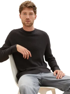 Tom Tailor Pullover & Sweatshirts|Big Boys*Strickpullover mit Struktur black grey melange