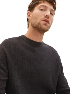 Tom Tailor Pullover & Sweatshirts|Big Boys*Strickpullover mit Struktur black grey melange