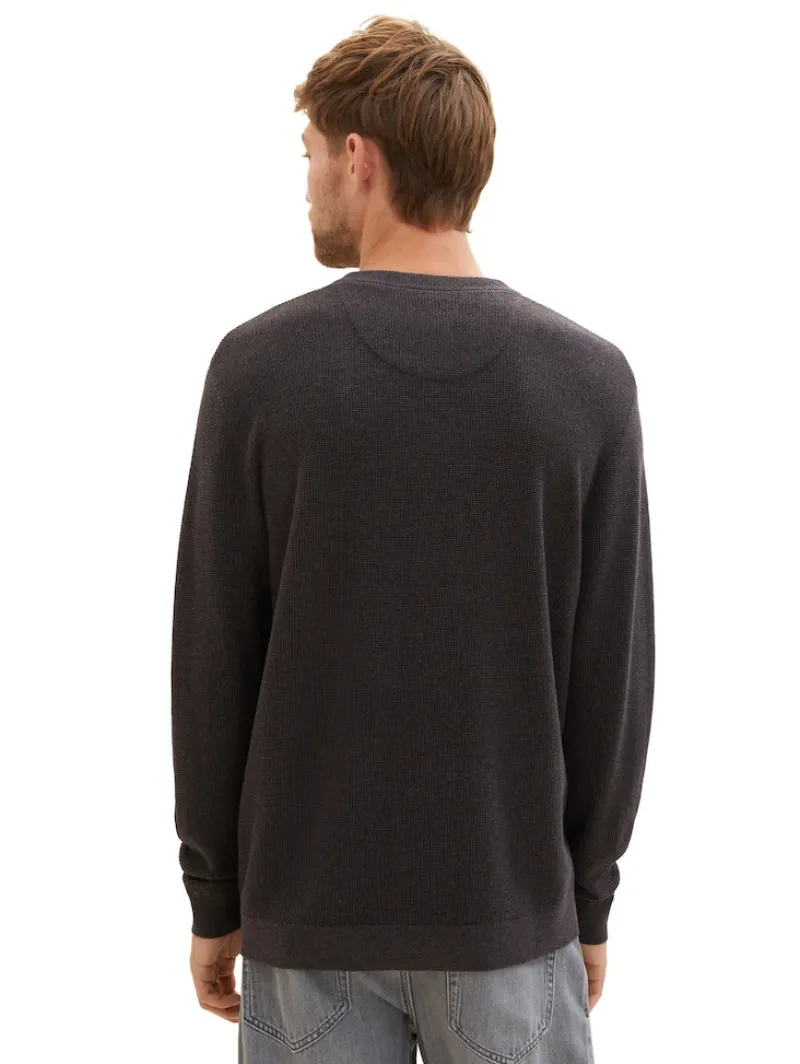 Tom Tailor Pullover & Sweatshirts|Big Boys*Strickpullover mit Struktur black grey melange