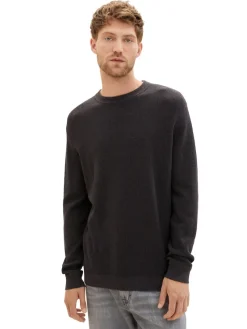 Tom Tailor Pullover & Sweatshirts|Big Boys*Strickpullover mit Struktur black grey melange